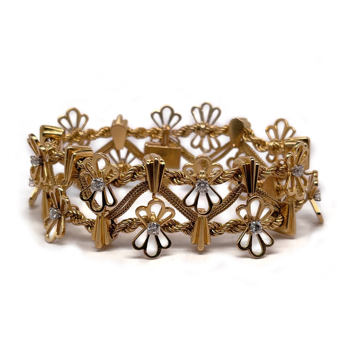 Mid-Century Diamond, 18k Gold Bracelet