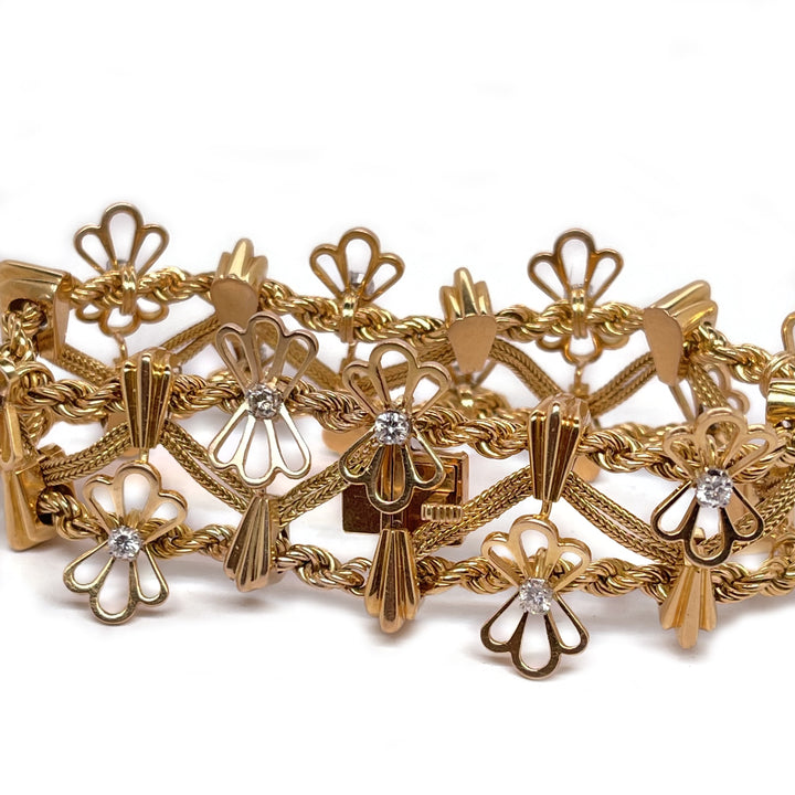 Mid-Century Diamond, 18k Gold Bracelet