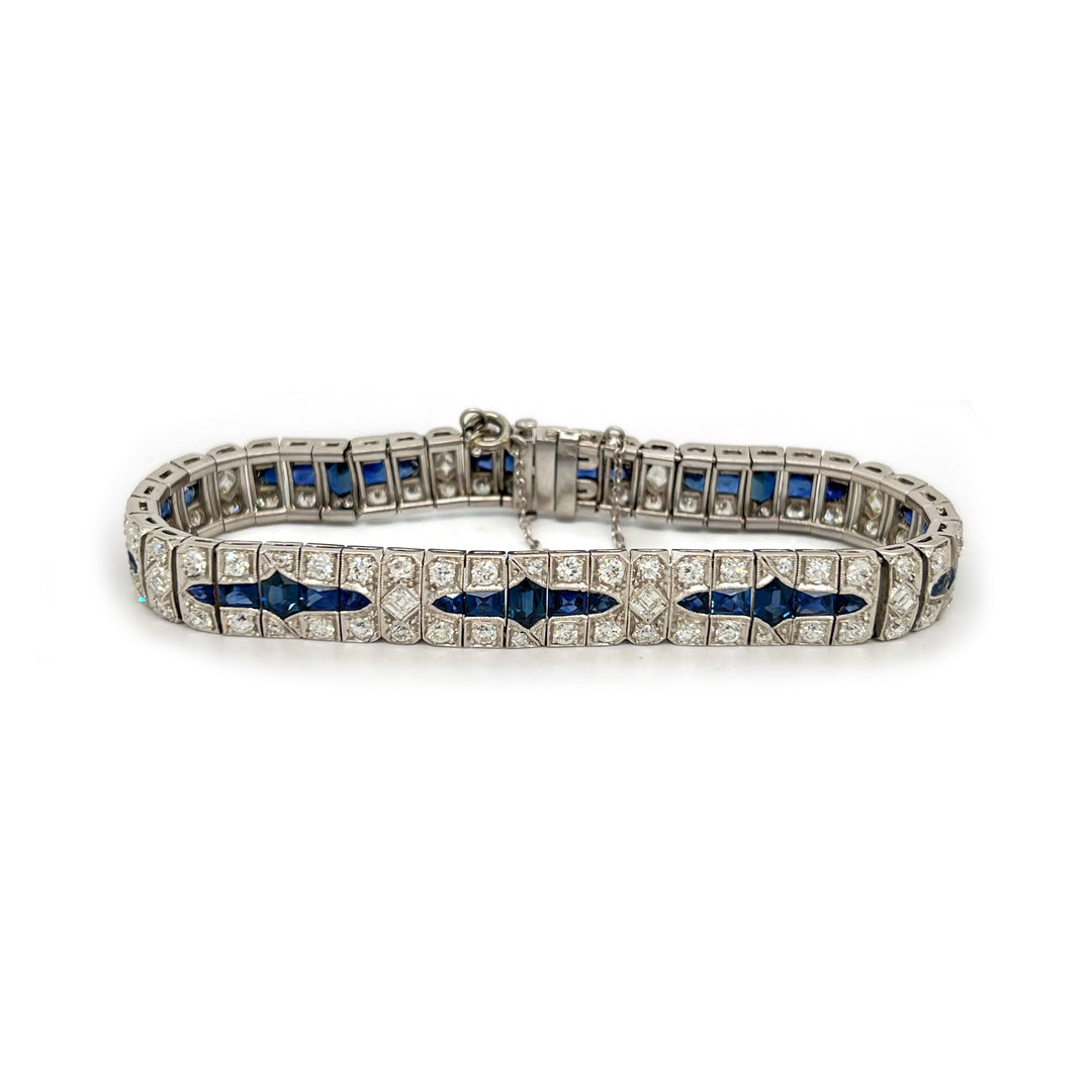 Art Deco Sapphire & Diamond  Bracelet