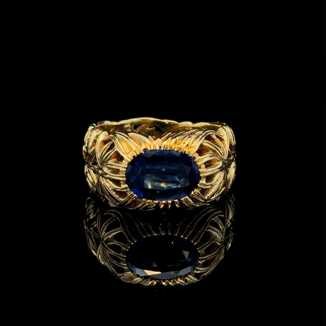 Art Nouveau Sapphire, 18k Gold Ring