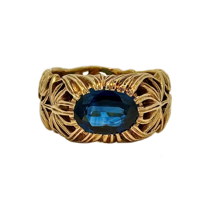 Art Nouveau Sapphire, 18k Gold Ring