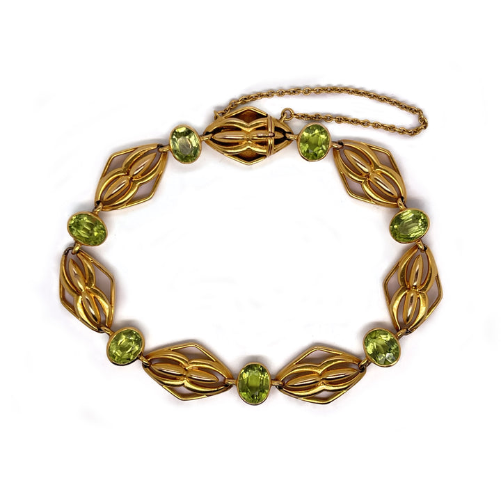 Antique Peridot Gold Bracelet