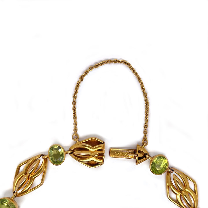 Antique Peridot Gold Bracelet