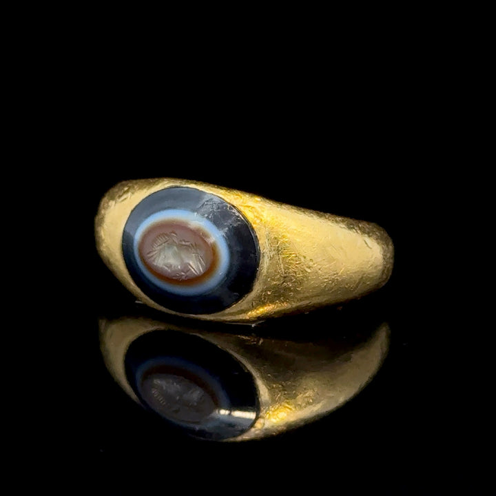 Contemporary Hand Hammered 22k Gold Ring