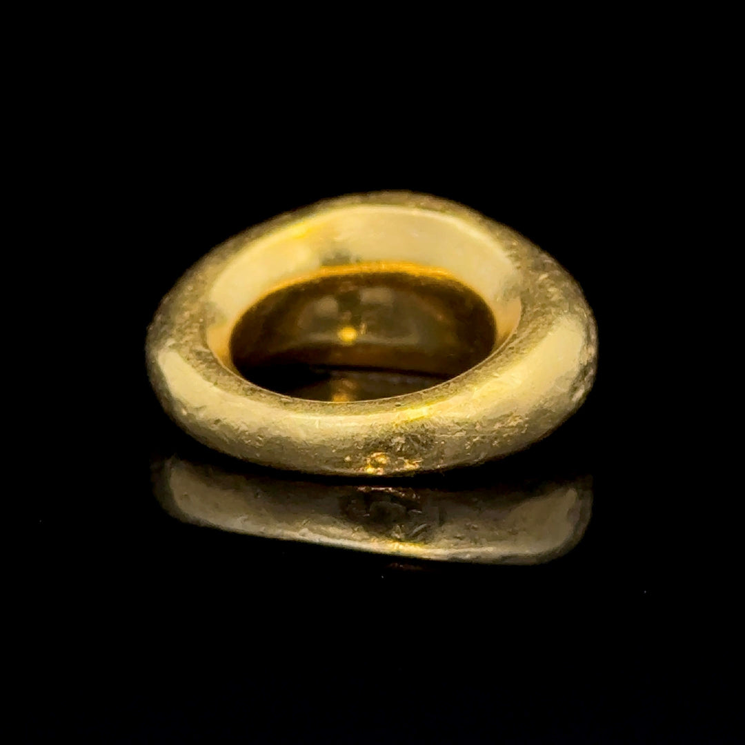 Contemporary Hand Hammered 22k Gold Ring