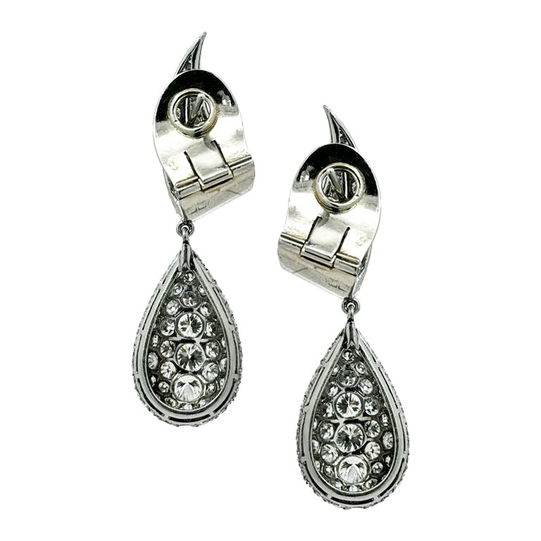 French Art Deco Diamond Earrings