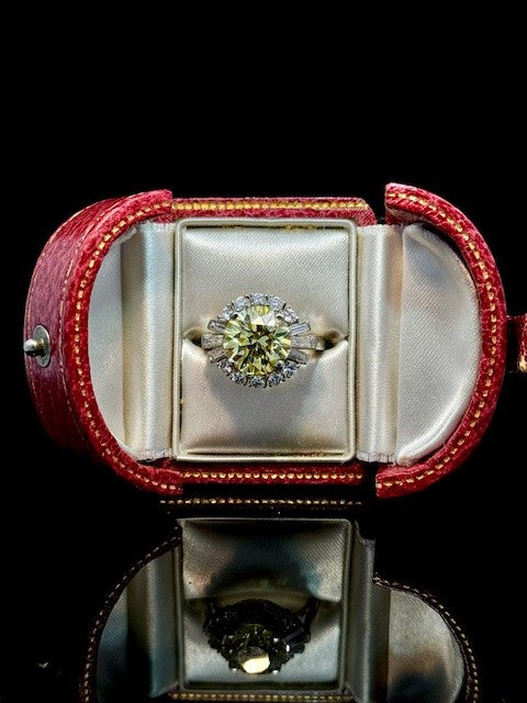 Vintage Fancy Intense Yellow Diamond Ring