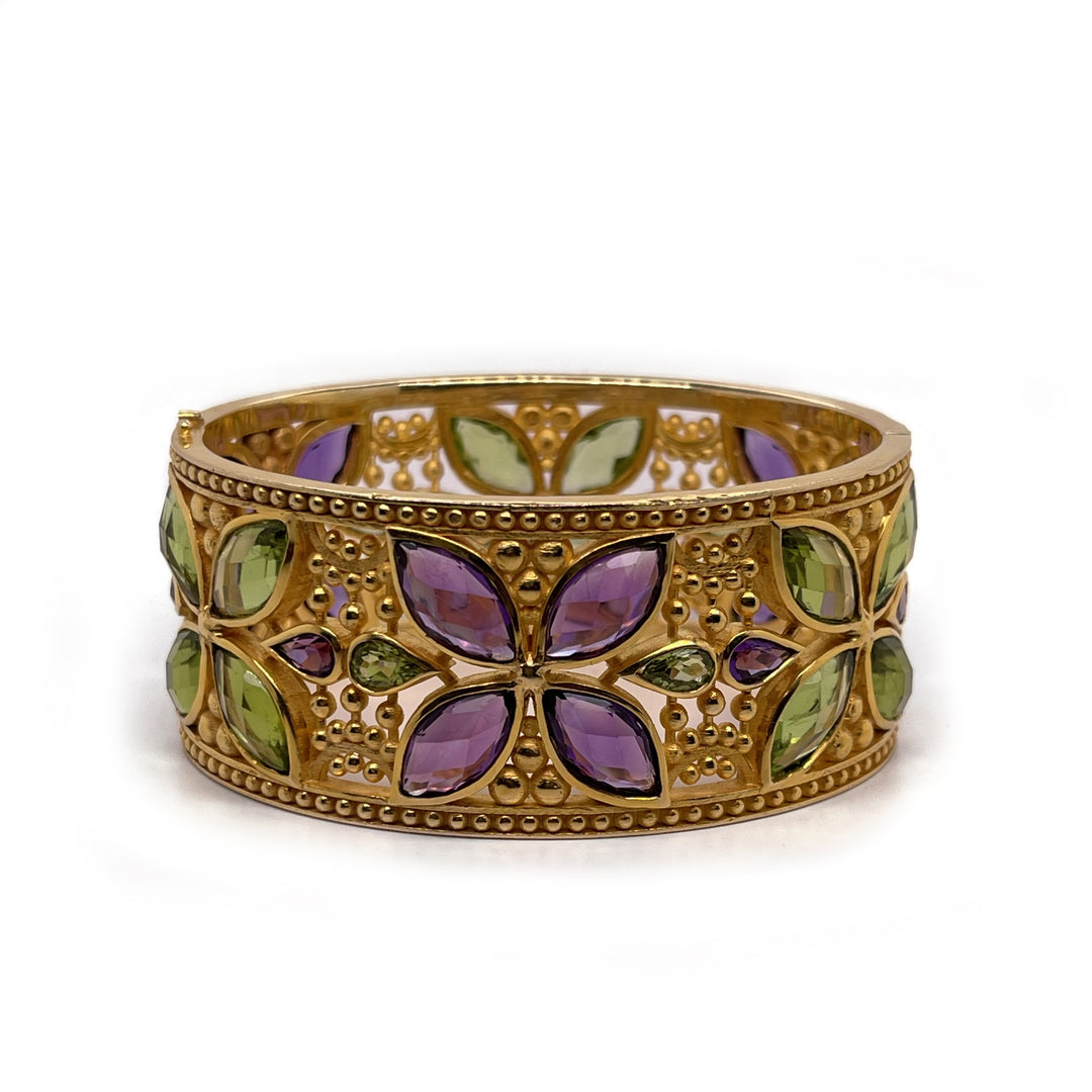 Neil Lane Couture Amethyst & Peridot Bangle Bracelet