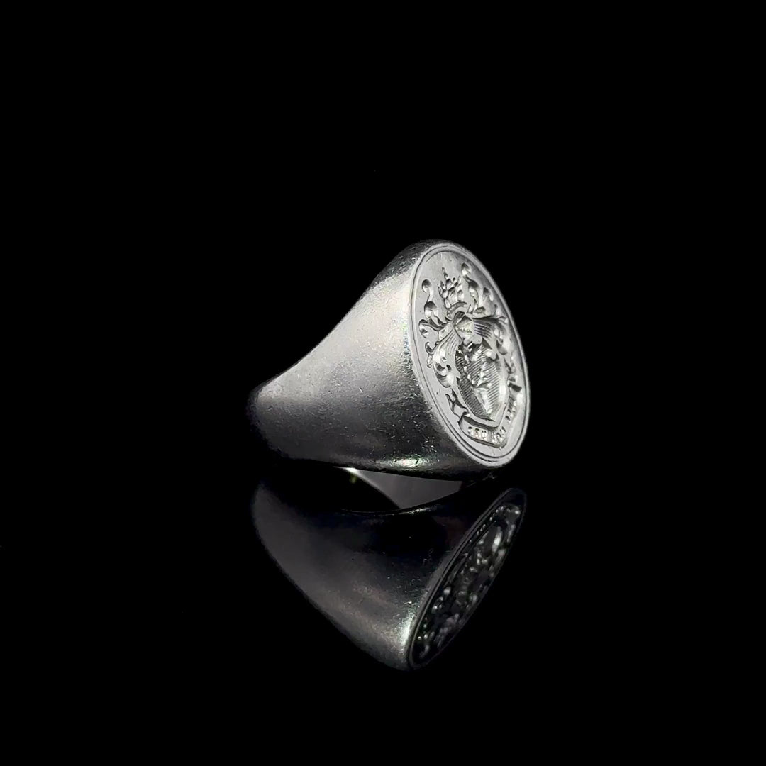 Antique Platinum Family Crest Ring