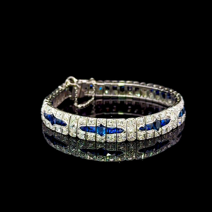 Art Deco Sapphire & Diamond  Bracelet