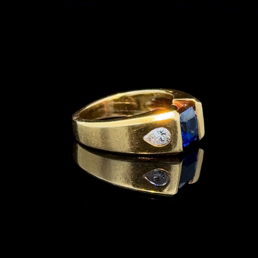 Vintage Van Cleef & Arpels  Sapphire, Diamond, 18k Gold Ring