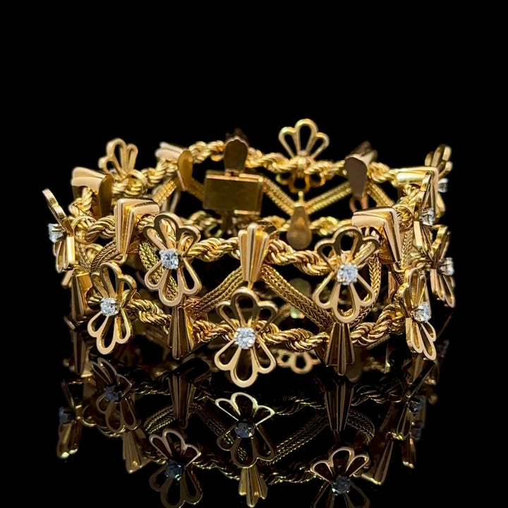 Mid-Century Diamond, 18k Gold Bracelet