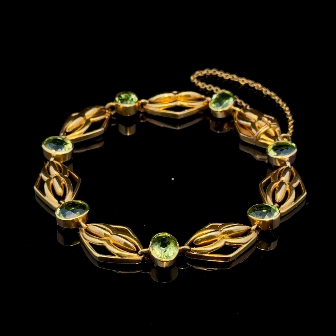 Antique Peridot Gold Bracelet