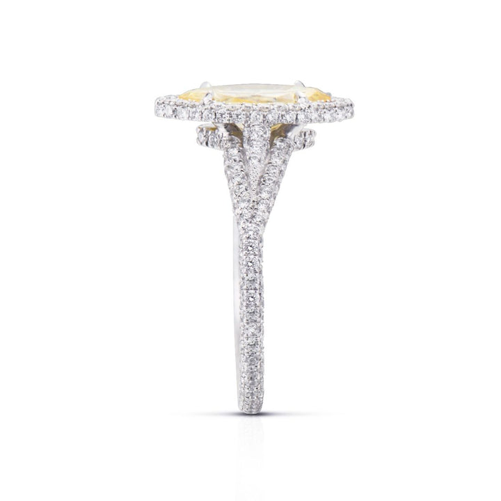 Neil Lane Couture Fancy Vivid Yellow Diamond, Platinum Ring