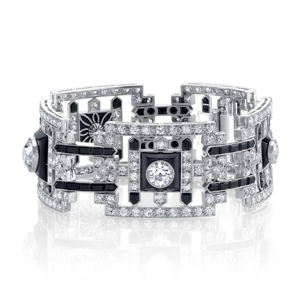 Art Deco Filigree Bracelet, White Gold Bracelet, Panel Bracelet, Link  Bracelet, Bridal Jewelry, Gift for Her, 4525W39F - Etsy