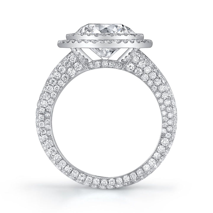 Neil Lane Couture Double Halo Round-Cut Diamond, Platinum Ring