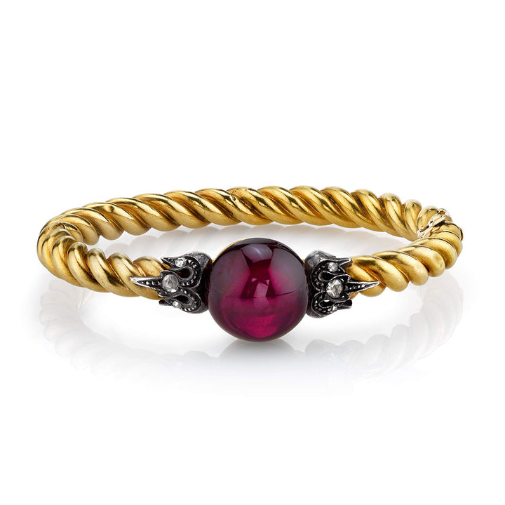 Antique Garnet and Gold Bangle