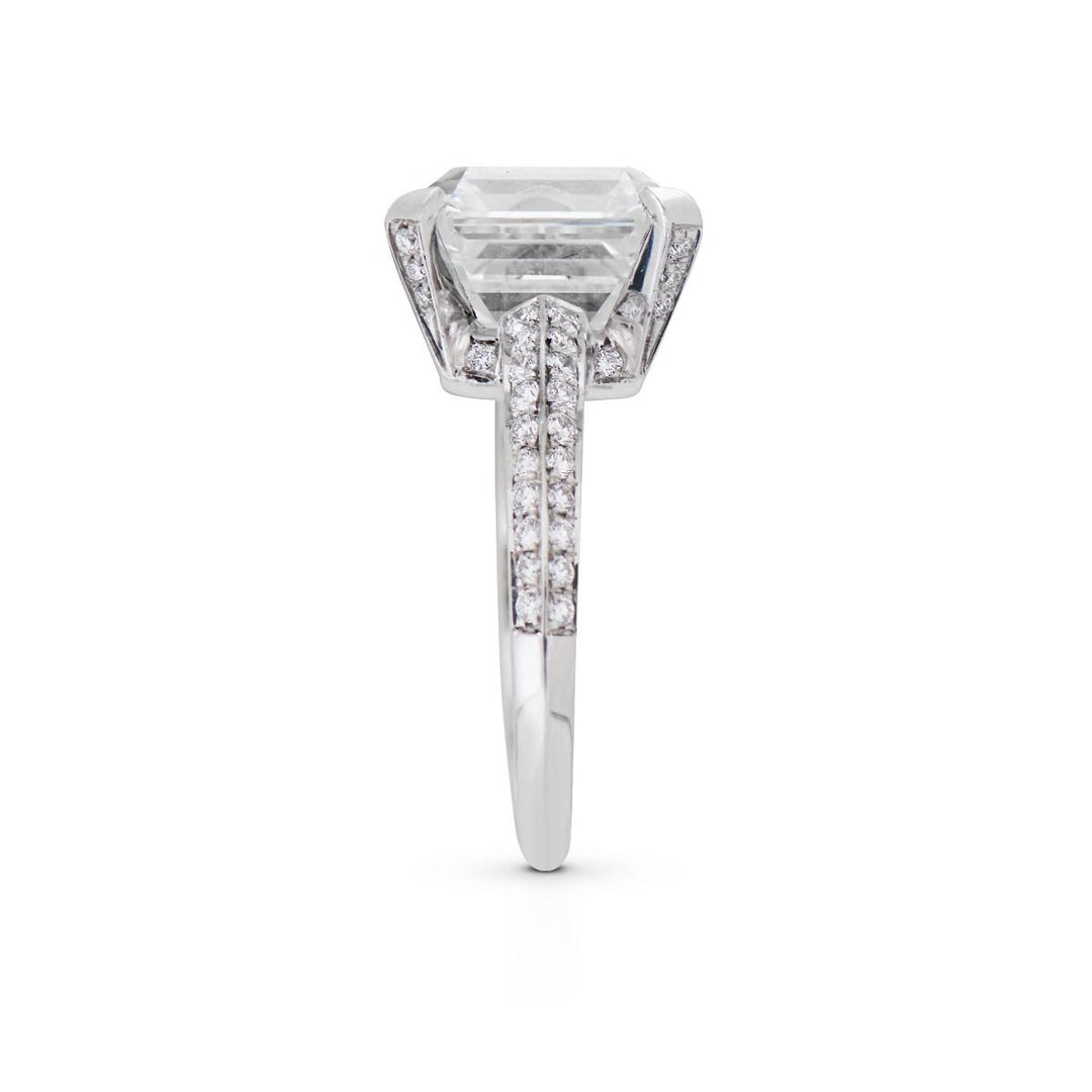 Neil Lane Couture Square Emerald Cut Diamond, Platinum Engagement Ring