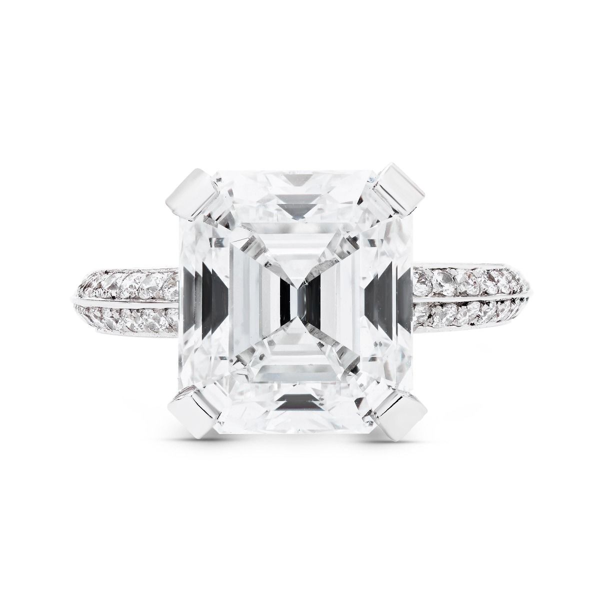 Neil Lane Couture Square Emerald Cut Diamond, Platinum Engagement Ring