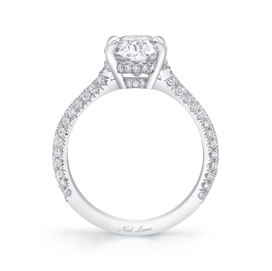 Neil Lane Couture Oval-Shaped Diamond, Platinum Ring