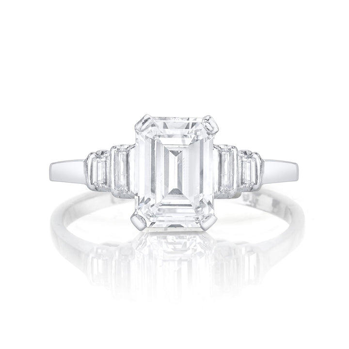 Vintage "Emerald Cut" Diamond, Platinum Ring