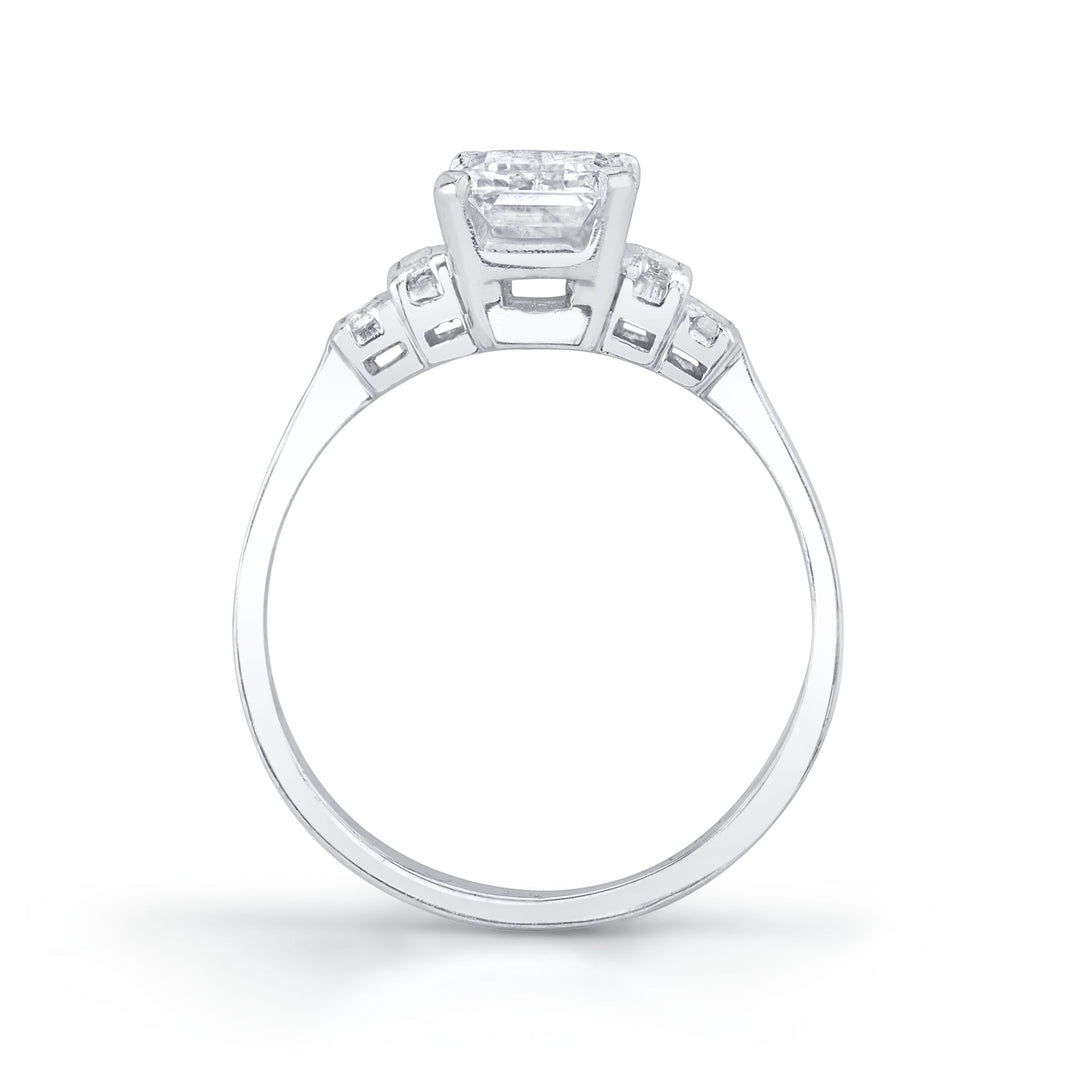 Vintage "Emerald Cut" Diamond, Platinum Ring