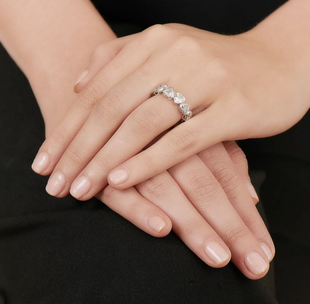 Neil Lane Couture Heart-Shaped Diamond, Platinum Eternity Band