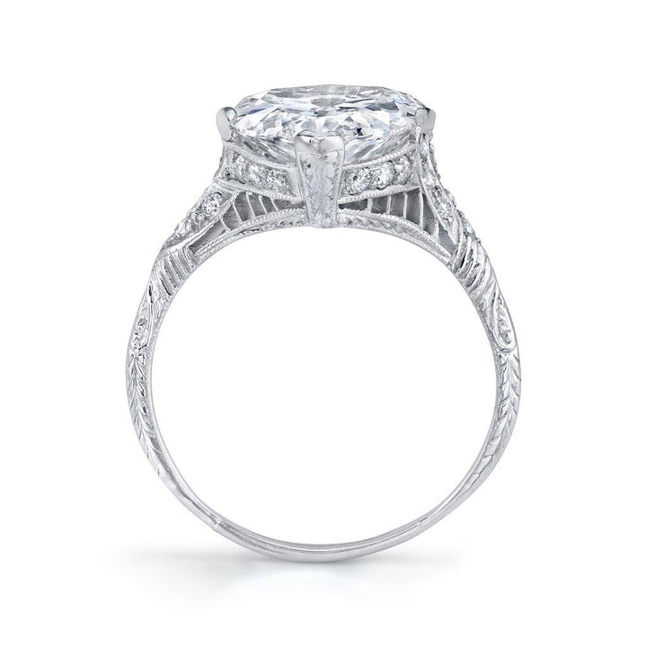 Edwardian "Modified Pear Brilliant" Diamond, Platinum Ring