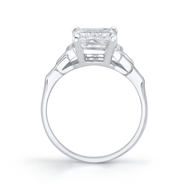 Art Deco "Emerald Cut" Diamond, Platinum Ring