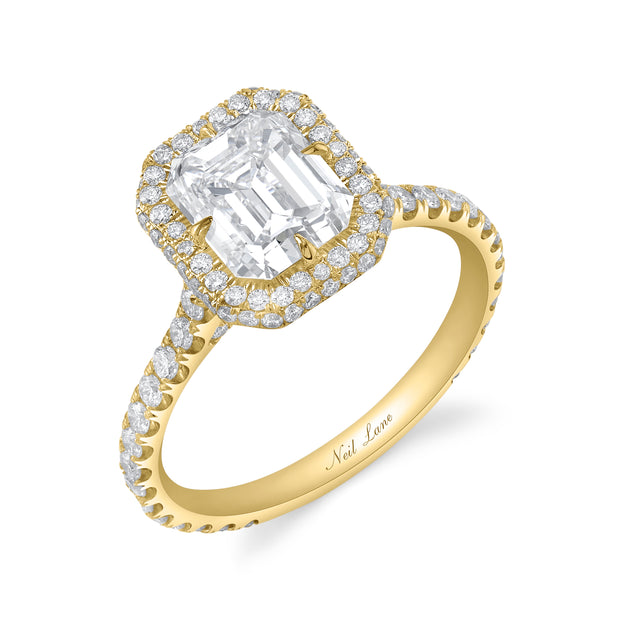 2 cttw Halo Princess Square Cut Diamond Engagement Ring 14k White Gold
